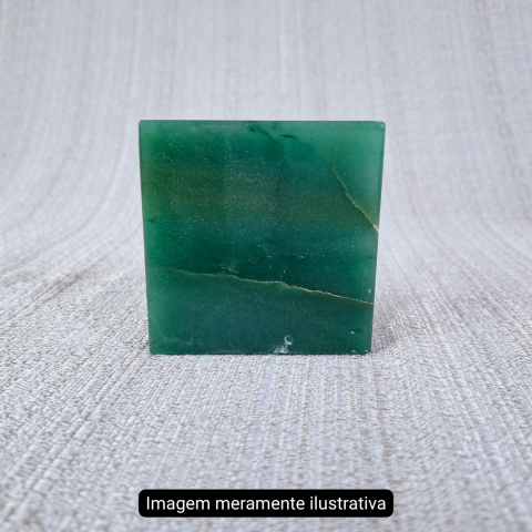Placa Quadrada de Quartzo Verde - 7cm  - Unidade